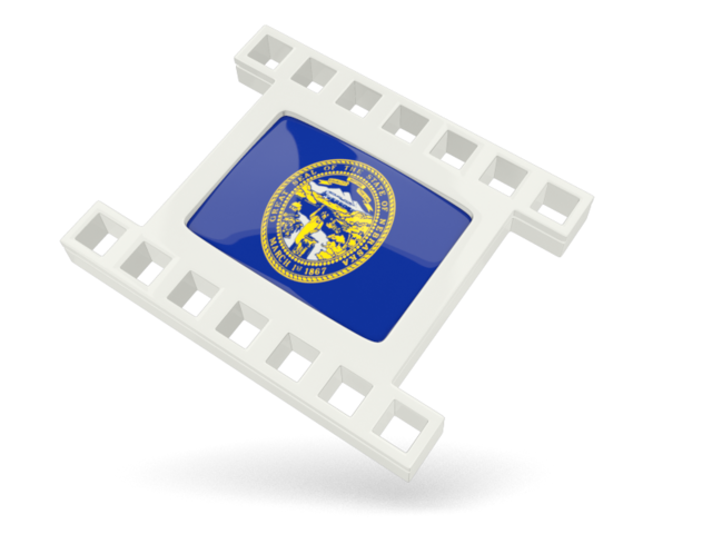 White movie icon. Download flag icon of Nebraska