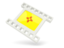 Flag of state of New Mexico. White movie icon. Download icon