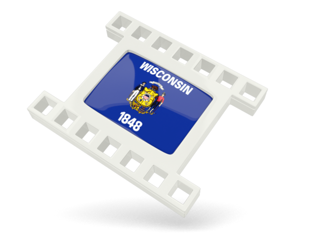 White movie icon. Download flag icon of Wisconsin