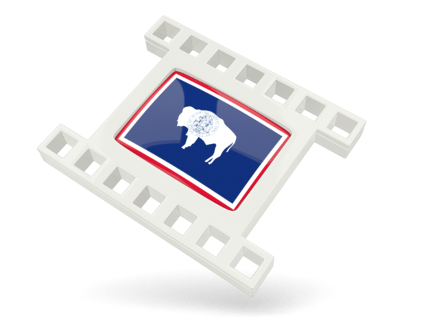 White movie icon. Download flag icon of Wyoming