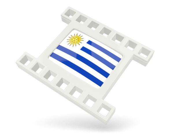 White movie icon. Download flag icon of Uruguay at PNG format