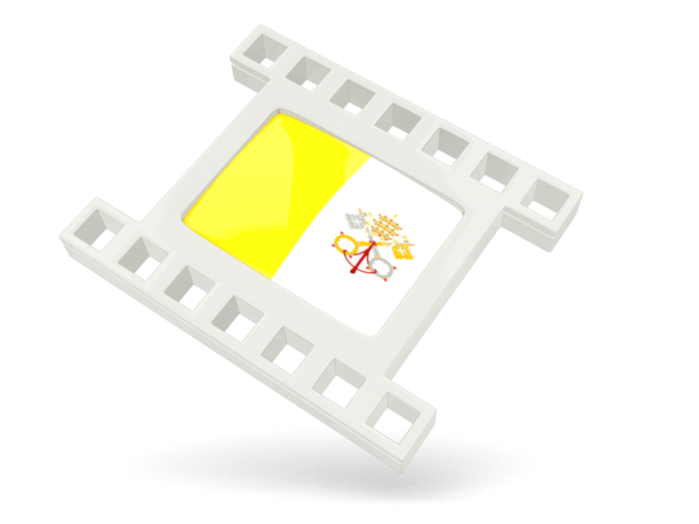 White movie icon. Download flag icon of Vatican City at PNG format