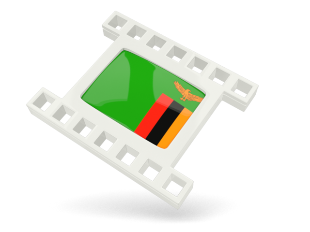 White movie icon. Download flag icon of Zambia at PNG format
