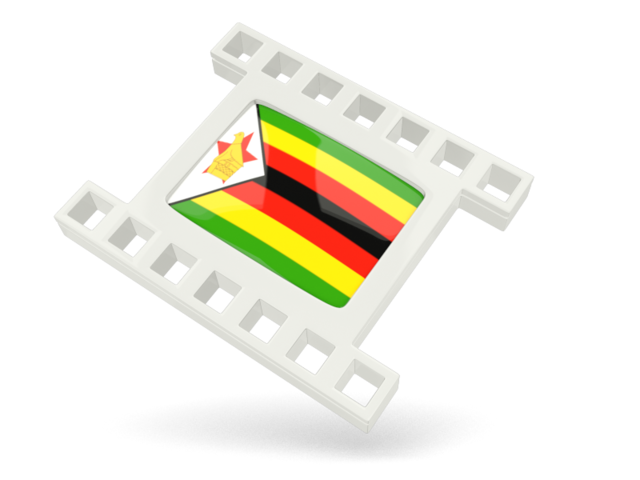 White movie icon. Download flag icon of Zimbabwe at PNG format