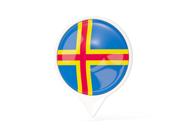 White pointer with flag. Download flag icon of Aland Islands at PNG format
