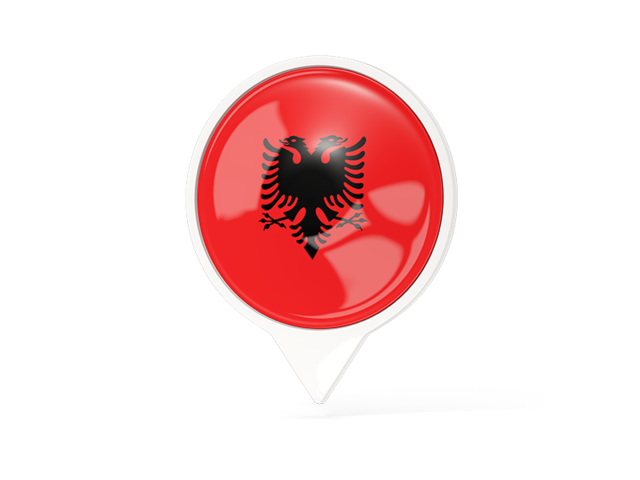 White pointer with flag. Download flag icon of Albania at PNG format