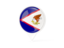 Американское Самоа. Белый указатель с флагом. Скачать иллюстрацию.