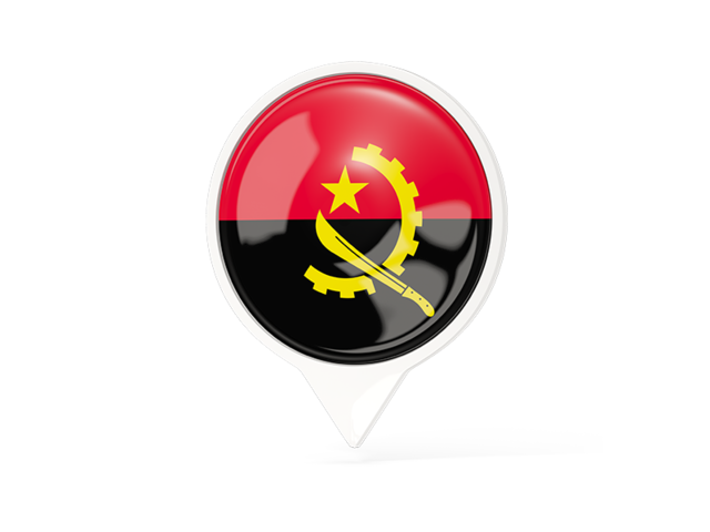 White pointer with flag. Download flag icon of Angola at PNG format