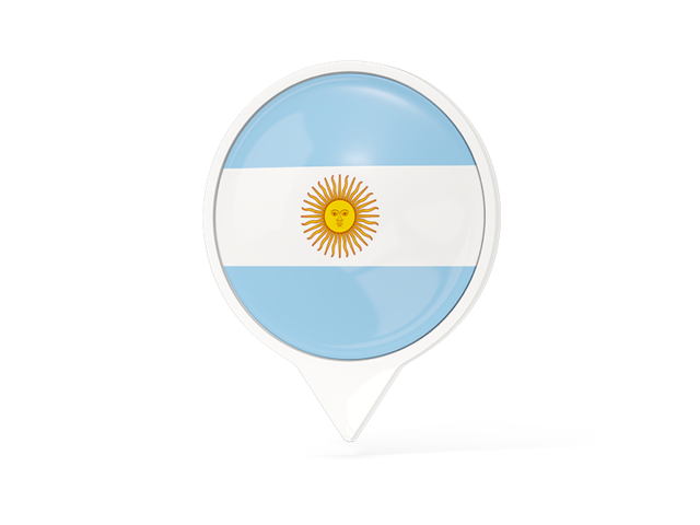 Белый указатель с флагом. Скачать флаг. Аргентина