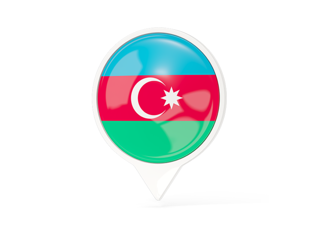 Белый указатель с флагом. Скачать флаг. Азербайджан