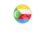 Comoros. White pointer with flag. Download icon.
