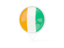 Cote d'Ivoire. White pointer with flag. Download icon.