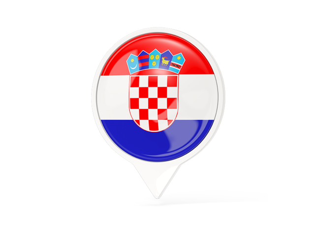 Белый указатель с флагом. Скачать флаг. Хорватия