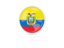 Ecuador. White pointer with flag. Download icon.