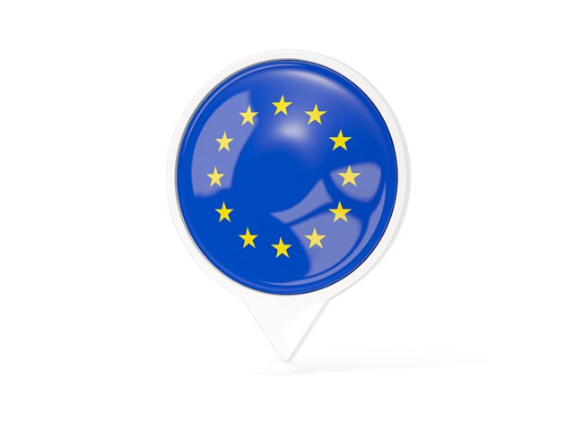 White pointer with flag. Download flag icon of European Union at PNG format