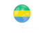 Gabon. White pointer with flag. Download icon.