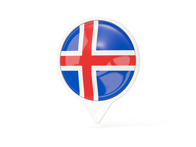 White pointer with flag. Download flag icon of Iceland at PNG format