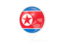 North Korea. White pointer with flag. Download icon.