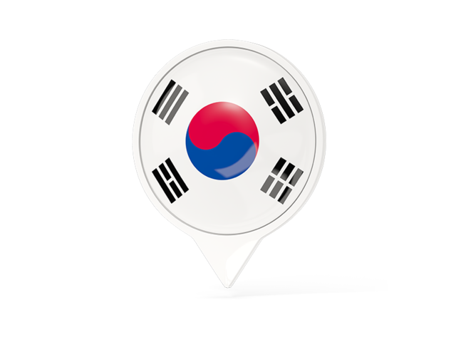 Белый указатель с флагом. Скачать флаг. Южная Корея