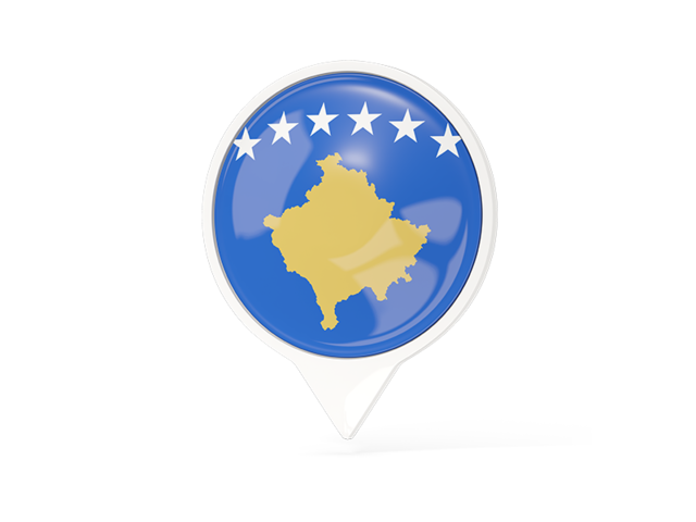 White pointer with flag. Download flag icon of Kosovo at PNG format