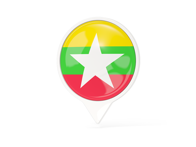 White pointer with flag. Download flag icon of Myanmar at PNG format