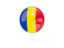 Romania. White pointer with flag. Download icon.