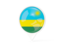 Rwanda. White pointer with flag. Download icon.