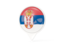 Serbia. White pointer with flag. Download icon.