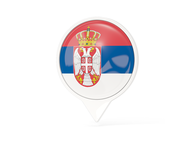 White pointer with flag. Download flag icon of Serbia at PNG format