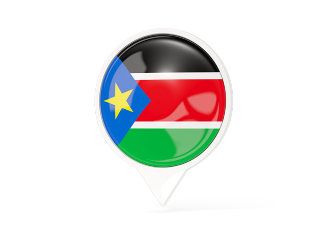 Белый указатель с флагом. Скачать флаг. Южный Судан