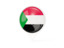 Sudan. White pointer with flag. Download icon.