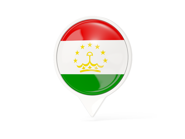 Белый указатель с флагом. Скачать флаг. Таджикистан