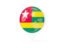 Togo. White pointer with flag. Download icon.