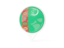 Turkmenistan. White pointer with flag. Download icon.