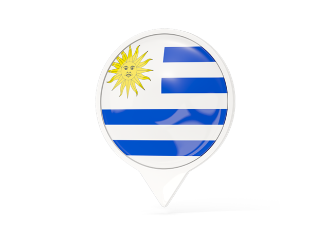 Белый указатель с флагом. Скачать флаг. Уругвай