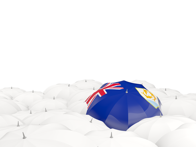 White umbrellas with flag. Download flag icon of Anguilla at PNG format