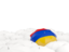 Армения. Белые зонтики с флагом. Скачать иконку.