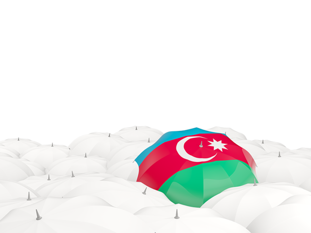 White umbrellas with flag. Download flag icon of Azerbaijan at PNG format