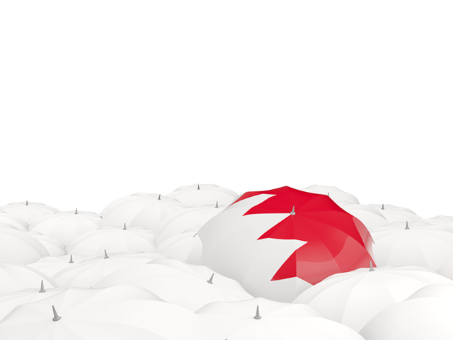 Белые зонтики с флагом. Скачать флаг. Бахрейн