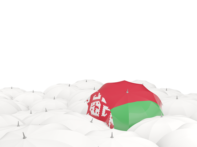 Белые зонтики с флагом. Скачать флаг. Белоруссия