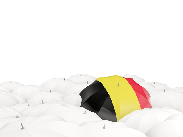 Белые зонтики с флагом. Скачать флаг. Бельгия