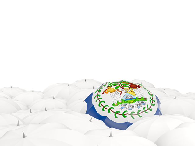 White umbrellas with flag. Download flag icon of Belize at PNG format