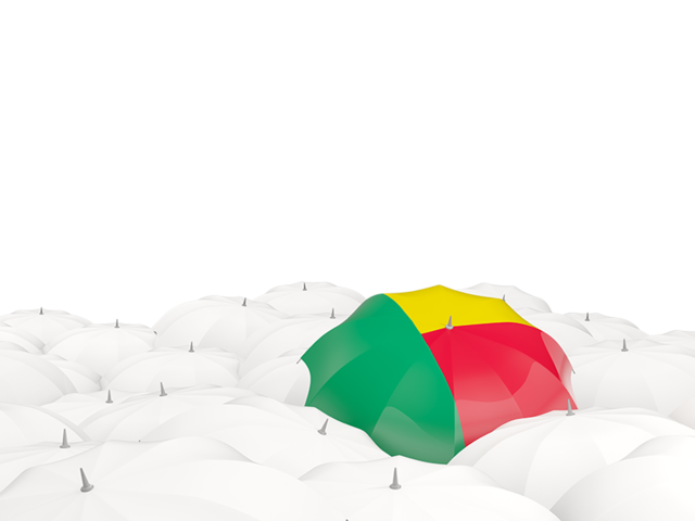 White umbrellas with flag. Download flag icon of Benin at PNG format