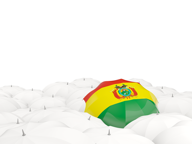 Белые зонтики с флагом. Скачать флаг. Боливия