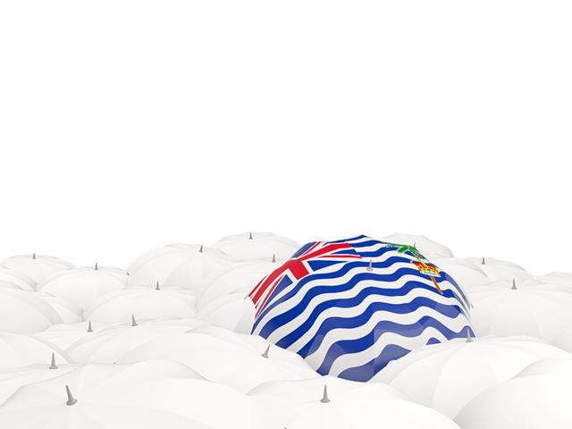 White umbrellas with flag. Download flag icon of British Indian Ocean Territory at PNG format