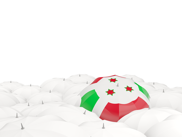Белые зонтики с флагом. Скачать флаг. Бурунди