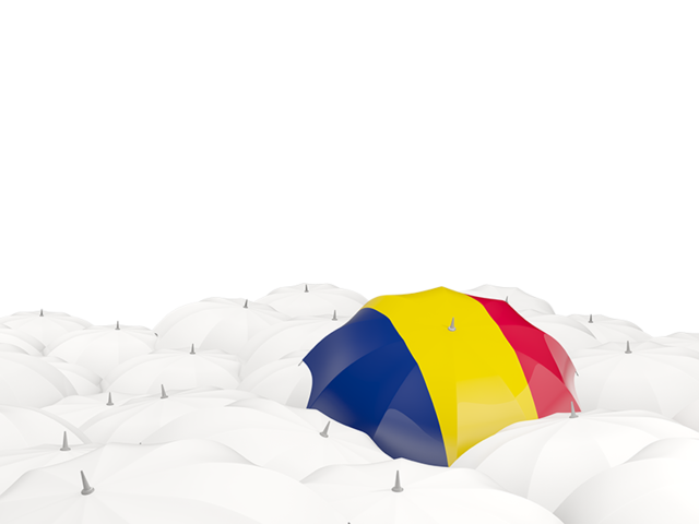 White umbrellas with flag. Download flag icon of Chad at PNG format