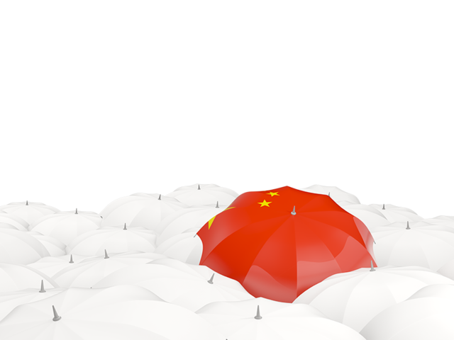 White umbrellas with flag. Download flag icon of China at PNG format