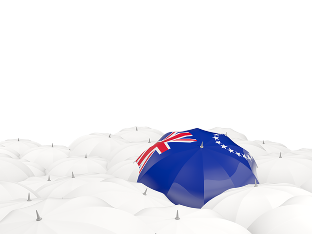White umbrellas with flag. Download flag icon of Cook Islands at PNG format