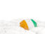 Cote d'Ivoire. White umbrellas with flag. Download icon.